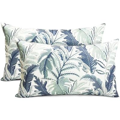 RYSMIYOU Decorative Throw Pillow Covers Set of 2 Blue Green Large Leaves Pillow Covers 12x20 inch Soft Short Plush Square Floral Throw Pillows,Farmhouse Outdoor Pillow Covers for Couch Living Room RYSMIYOU Decorative Throw Pillow Covers Set of 2 Blue Green Large Leaves Pillow Covers 12x20 inch Soft Short Plush Square Floral Throw Pillows,Farmhouse Outdoor Pillow Covers for Couch Living Room