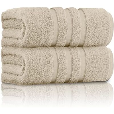 GC GAVENO CAVAILIA Pack of 2 Ultra Soft Super Absorbent Bath Sheets, 550 GSM 100% Cotton Line Texture Towels, Natural, 80x140 Cm GC GAVENO CAVAILIA Pack of 2 Ultra Soft Super Absorbent Bath Sheets, 550 GSM 100% Cotton Line Texture Towels, Natural, 80x140 Cm