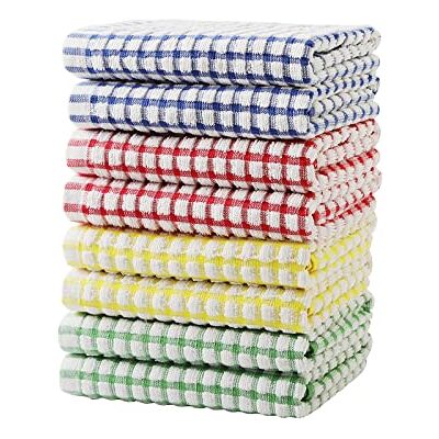 Oeleky Dish Towels for Kitchen, Cotton Kitchen Towels for Drying Dishes Pack of 8, Absorbent Tea Towels Size 15x26 Inches (Multi, 15x26 inches) Oeleky Dish Towels for Kitchen, Cotton Kitchen Towels for Drying Dishes Pack of 8, Absorbent Tea Towels Size 15x26 Inches (Multi, 15x26 inches)