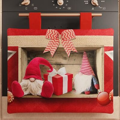 PETTI Artigiani Italiani Christmas Oven Cover, Christmas Kitchen Oven Cover, 40x50 cm Oven Cover, Elf Oven Cover, 100% Made in Italy PETTI Artigiani Italiani Christmas Oven Cover, Christmas Kitchen Oven Cover, 40x50 cm Oven Cover, Elf Oven Cover, 100% Made in Italy