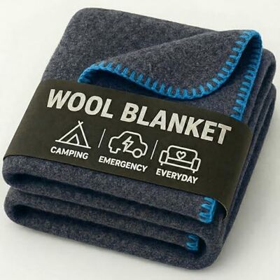 Jmr Usa Inc. Military Wool Blanket for Camping, Emergency and Everyday Use, Fire Retardant Extra Thick and Warm Outdoor Wool Blanket, 70% Wool, Navy, Size 62X84. Jmr Usa Inc. Military Wool Blanket for Camping, Emergency and Everyday Use, Fire Retardant Extra Thick and Warm Outdoor Wool Blanket, 70% Wool, Navy, Size 62X84.