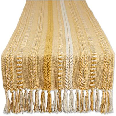 DII Table Runner Collection, Cotton, Honey Gold, 15x108 (15x113, Fringe Included) DII Table Runner Collection, Cotton, Honey Gold, 15x108 (15x113, Fringe Included)