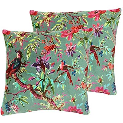 Paoletti - Paradise Square Cushions Twin Pack - Green - 50x50 cm - Cushion Cover Paoletti - Paradise Square Cushions Twin Pack - Green - 50x50 cm - Cushion Cover
