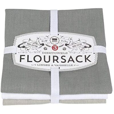 Now Designs Floursack Kitchen Dish Towels, 20 x 30in, London/White/Grey, 3 Count Now Designs Floursack Kitchen Dish Towels, 20 x 30in, London/White/Grey, 3 Count