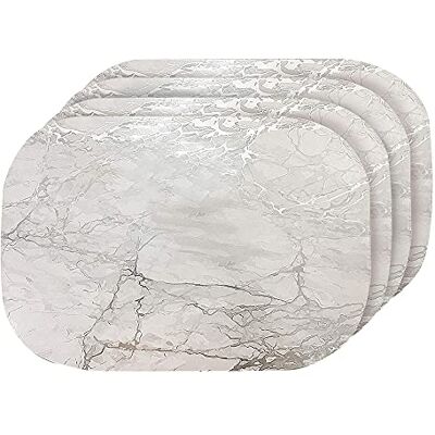Dainty Home Marble Place Mats, Washable Placemats in Silver, 12" x 18" Set of 4, Heat Resistant Placemats, Non Slip, Table Mat, Table Placemats, for Kitchen Placemats, Dining Placemats, Decoration Dainty Home Marble Place Mats, Washable Placemats in Silver, 12" x 18" Set of 4, Heat Resistant Placemats, Non Slip, Table Mat, Table Placemats, for Kitchen Placemats, Dining Placemats, Decoration