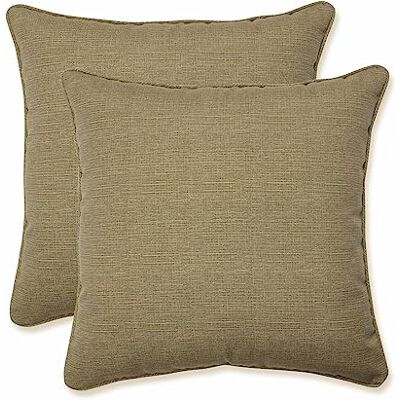 Pillow Perfect Padded Throw Cushions, Polyester, Tan, 18.5'' x 18.5'' Pillow Perfect Padded Throw Cushions, Polyester, Tan, 18.5'' x 18.5''