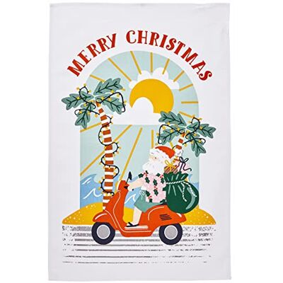 Ulster Weavers Christmas 65% Recycled Cotton; 35% Virgin Cotton Tea Towel (Blue) Sunny Santa Ulster Weavers Christmas 65% Recycled Cotton; 35% Virgin Cotton Tea Towel (Blue) Sunny Santa