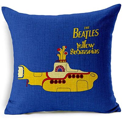 TUOKEO Beatles Yellow Submarine Cotton Linen Decorative Throw Pillow Case Cushion Cover, 17.7" x 17.7 TUOKEO Beatles Yellow Submarine Cotton Linen Decorative Throw Pillow Case Cushion Cover, 17.7" x 17.7