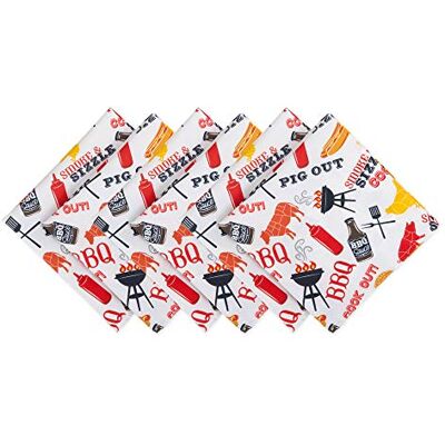 DII Cloth Napkins for Everyday Place Settings, Family Gatherings, BBQ's, Holiday Parties, & Catering Events, Oversized & Stain Resistant for Indoor/Outdoor Use, Barbeque DII Cloth Napkins for Everyday Place Settings, Family Gatherings, BBQ's, Holiday Parties, & Catering Events, Oversized & Stain Resistant for Indoor/Outdoor Use, Barbeque