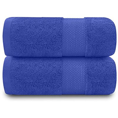 GC GAVENO CAVAILIA 100% Cotton Pack of 2 Bath Sheets, Premium Quality 700 GSM Fade Resistant Extra Absorbent Towels, Royal Blue, 2PK GC GAVENO CAVAILIA 100% Cotton Pack of 2 Bath Sheets, Premium Quality 700 GSM Fade Resistant Extra Absorbent Towels, Royal Blue, 2PK