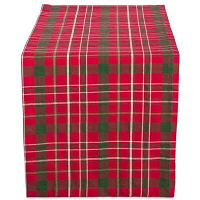 DII Tartan Holly Plaid, Cotton, Red & Green, Christmas Table Runner, 14x108 DII Tartan Holly Plaid, Cotton, Red & Green, Christmas Table Runner, 14x108