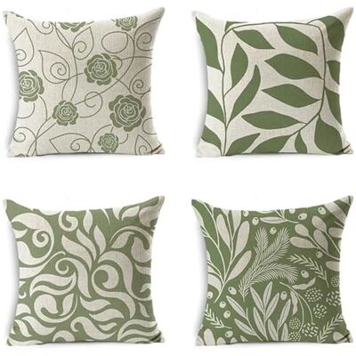 Yagagse Cushion Covers 40x40cm Set of 4 Soft Outdoor Waterproof Cushion Covers Leaf Decorative Throw Pillow Sage Green Garden Cushions for Sofa Couch Living Room Outdoor Garden Home Decor 16x16Inch HW-8088 Yagagse Cushion Covers 40x40cm Set of 4 Soft Outdoor Waterproof Cushion Covers Leaf Decorative Throw Pillow Sage Green Garden Cushions for Sofa Couch Living Room Outdoor Garden Home Decor 16x16Inch HW-8088