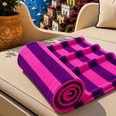 PETTI Artigiani Italiani Microfibre Beach Towel, Beach or Pool Towel, Beach Towel, Large 90 x 180 cm, Fuchsia Purple Stripes PETTI Artigiani Italiani Microfibre Beach Towel, Beach or Pool Towel, Beach Towel, Large 90 x 180 cm, Fuchsia Purple Stripes