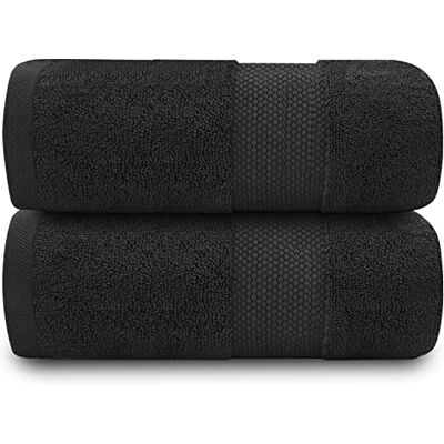 GC GAVENO CAVAILIA Extra Large Bath Sheet 2 Piece 700 gsm Hotel Quality Egyptian Cotton Extra Large Towels 100X 180 Cm Extra Soft Bathroom Towel Black GC GAVENO CAVAILIA Extra Large Bath Sheet 2 Piece 700 gsm Hotel Quality Egyptian Cotton Extra Large Towels 100X 180 Cm Extra Soft Bathroom Towel Black