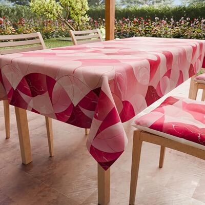 PETTI Artigiani Italiani Table Cloth, Kitchen Tablecloth in Anti-Stain Microfibre Fuchsia Circle Design X14 Places (140 x 300 cm) 100% Made in Italy PETTI Artigiani Italiani Table Cloth, Kitchen Tablecloth in Anti-Stain Microfibre Fuchsia Circle Design X14 Places (140 x 300 cm) 100% Made in Italy
