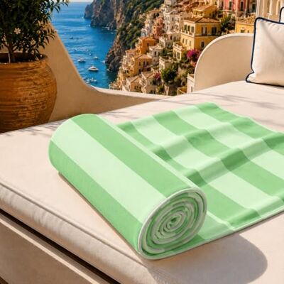 PETTI Artigiani Italiani Microfibre Beach Towel, Beach or Pool Towel, Beach Towel, Large 90 x 180 cm, Light Green Stripes Sage PETTI Artigiani Italiani Microfibre Beach Towel, Beach or Pool Towel, Beach Towel, Large 90 x 180 cm, Light Green Stripes Sage