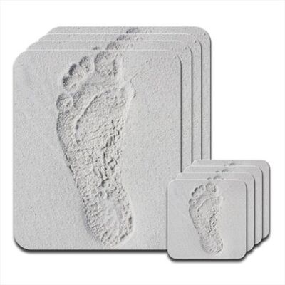 Fancy A Snuggle Footprint In The Sand at Beach Set of 4 Placemat & Coasters Fancy A Snuggle Footprint In The Sand at Beach Set of 4 Placemat & Coasters