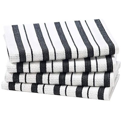 Craft Oversized Kitchen Towels 4 Pack 100% Cotton Basketweave Tea Dish Towels Absorbent Reusable Low Lint Quick Dry Cooking Drying Restaurant Bar Cleaning Cloth Napkin -20x30 Black Stripe Craft Oversized Kitchen Towels 4 Pack 100% Cotton Basketweave Tea Dish Towels Absorbent Reusable Low Lint Quick Dry Cooking Drying Restaurant Bar Cleaning Cloth Napkin -20x30 Black Stripe