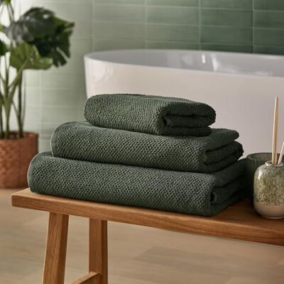 Silentnight - Popcorn Waffle Towel - Green - Bath Sheet - Towel Silentnight - Popcorn Waffle Towel - Green - Bath Sheet - Towel