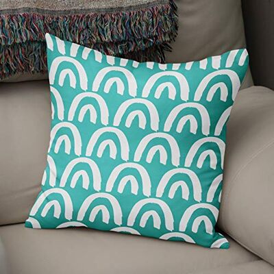 Bonamaison Decorative Cushion Cover Turquoise & White, Throw Pillow Covers, Home Decorative Pillowcases for Livingroom, Sofa, Bedroom, Size: 43X43 Cm Designed and Manufactured in Turkey Bonamaison Decorative Cushion Cover Turquoise & White, Throw Pillow Covers, Home Decorative Pillowcases for Livingroom, Sofa, Bedroom, Size: 43X43 Cm Designed and Manufactured in Turkey