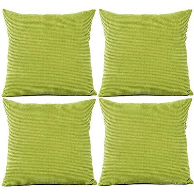 JOTOM Solid Color Corduroy Waist Throw Pillow Case Corn Kernels Soft Cushion Cover for Home Decorative Couch Sofa,45x45cm,Set of 4(Corn Kernels Green) JOTOM Solid Color Corduroy Waist Throw Pillow Case Corn Kernels Soft Cushion Cover for Home Decorative Couch Sofa,45x45cm,Set of 4(Corn Kernels Green)