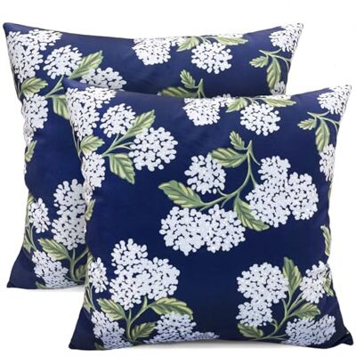 RYSMIYOU Decorative Throw Pillow Covers Set of 2 Blue Hydrangea Pillow Covers 20x20 inch Super Soft Short Plush Square Floral Throw Pillows,Farmhouse Outdoor Pillow Covers for Couch Living Room RYSMIYOU Decorative Throw Pillow Covers Set of 2 Blue Hydrangea Pillow Covers 20x20 inch Super Soft Short Plush Square Floral Throw Pillows,Farmhouse Outdoor Pillow Covers for Couch Living Room