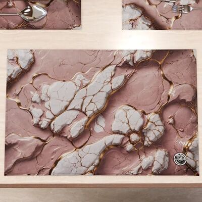 PETTI Artigiani Italiani MARBLELIZED Washable American Placemats, Mauve Marble Effect Fabric Placemats, Set of 6 (30 x 45 cm) Elegant, Ideal for Breakfast, Lunch and Dinner, Gift Idea, 100% Made in Italy PETTI Artigiani Italiani MARBLELIZED Washable American Placemats, Mauve Marble Effect Fabric Placemats, Set of 6 (30 x 45 cm) Elegant, Ideal for Breakfast, Lunch and Dinner, Gift Idea, 100% Made in Italy