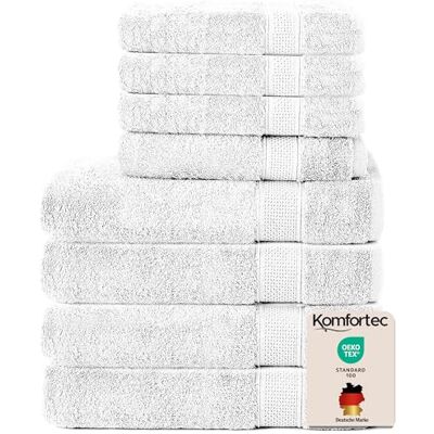 Sevval White Cotton Bath & Hand Towel Set - Bathroom Towel Set Sevval White Cotton Bath & Hand Towel Set - Bathroom Towel Set