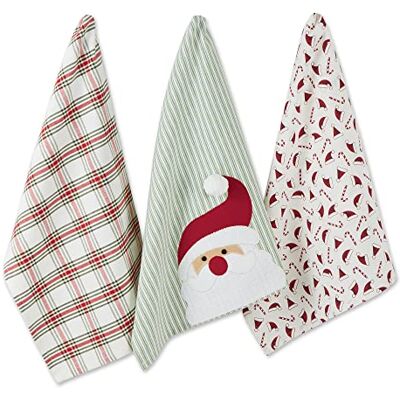 DII Christmas Kitchen Collection Embellished Dishtowel Set, 18x28, Santa, 3 Piece DII Christmas Kitchen Collection Embellished Dishtowel Set, 18x28, Santa, 3 Piece