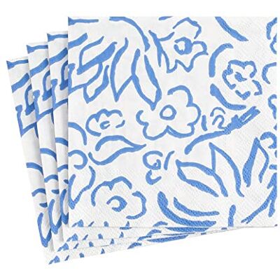 Caspari Matisse Paper Cocktail Napkins in Blue 20 Per Package Caspari Matisse Paper Cocktail Napkins in Blue 20 Per Package