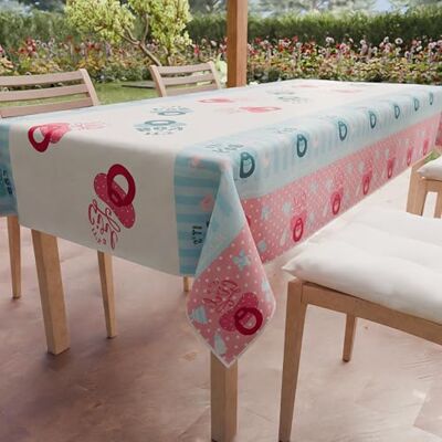 PETTI ARTIGIANI ITALIANI Waterproof Rectangular Tablecloth for Baby Shower - 140x240 cm PETTI ARTIGIANI ITALIANI Waterproof Rectangular Tablecloth for Baby Shower - 140x240 cm