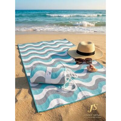 Jenny Sesal Elegant Wave Beach Towel Maxi Size, Super Absorbent and Compact, Ideal for Beach, Pool and Gym (Sky Blue) Jenny Sesal Elegant Wave Beach Towel Maxi Size, Super Absorbent and Compact, Ideal for Beach, Pool and Gym (Sky Blue)