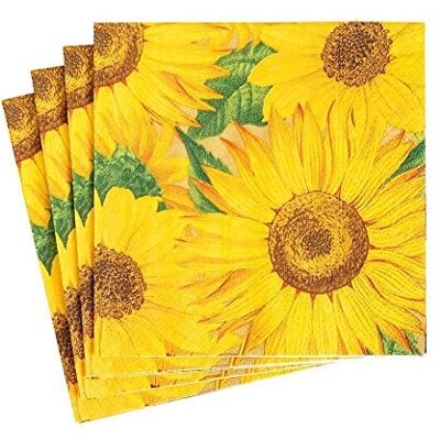 Caspari Sunflowers Paper Cocktail Napkins, 20 Per Package Caspari Sunflowers Paper Cocktail Napkins, 20 Per Package