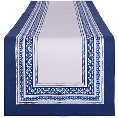 DII Everyday Basic for Family, Spring, Summer, Dinner Parties, BBQs, Weddings and Special Occasions, Cotton, Porto Stripe, Table Runner, 14x72 DII Everyday Basic for Family, Spring, Summer, Dinner Parties, BBQs, Weddings and Special Occasions, Cotton, Porto Stripe, Table Runner, 14x72