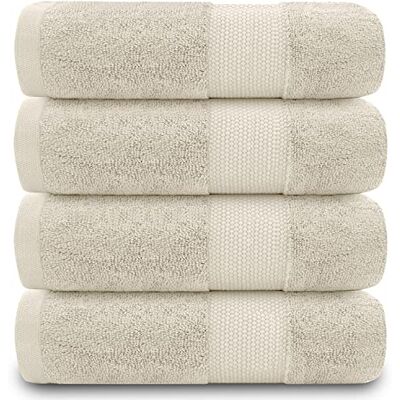 GC GAVENO CAVAILIA Fade Resistant Bathroom Towels Set, 700 GSM Premium Quality Extra Absorbent 100% Cotton Bath Towel, Cream, 4PK Hand Towel GC GAVENO CAVAILIA Fade Resistant Bathroom Towels Set, 700 GSM Premium Quality Extra Absorbent 100% Cotton Bath Towel, Cream, 4PK Hand Towel