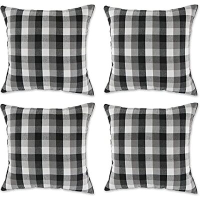 DII Throw Pillow Cover Collection Decorative Square, 18x18, Gray Tri-Color 4 Piece DII Throw Pillow Cover Collection Decorative Square, 18x18, Gray Tri-Color 4 Piece