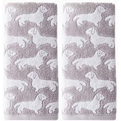 SKL Home by Saturday Knight Ltd. Dog 2 Pc Hand Towel, Gray SKL Home by Saturday Knight Ltd. Dog 2 Pc Hand Towel, Gray