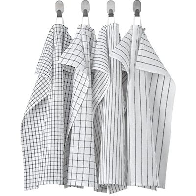 IKEA RINNIG tea towel, white/dark grey/patterned, 45x60 cm IKEA RINNIG tea towel, white/dark grey/patterned, 45x60 cm