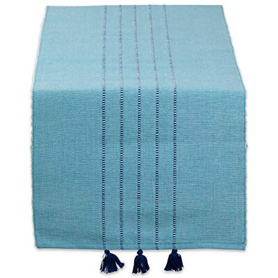 DII Seashore Collection Beach House Décor, Table Runner, 14x72, Thera Blue Stripe DII Seashore Collection Beach House Décor, Table Runner, 14x72, Thera Blue Stripe