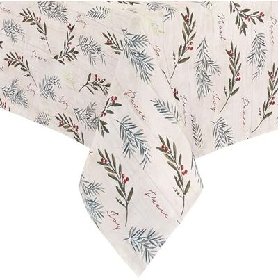 Elrene Home Fashions Holiday Tree Trimmings Wrinkle Resistant Fabric Tablecloth, Christmas, 60"X120", Oblong Elrene Home Fashions Holiday Tree Trimmings Wrinkle Resistant Fabric Tablecloth, Christmas, 60"X120", Oblong