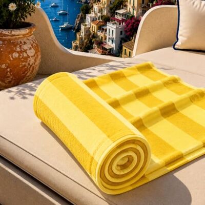 PETTI Artigiani Italiani Microfibre Beach Towel, Beach or Pool Towel, Beach Towel, Large 90 x 180 cm, Yellow Stripes PETTI Artigiani Italiani Microfibre Beach Towel, Beach or Pool Towel, Beach Towel, Large 90 x 180 cm, Yellow Stripes