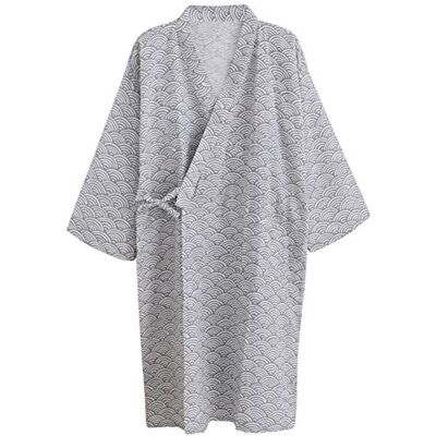 LONTG Cotton Kimono Robe Wrap Women Men Bathrobe Dressing Gown Pajamas Yukata Nightdress Loose Comfy Sleepwear Bath Wrap Spa Swim Cover up Home Casual Wear with Pocket Waist Belt LONTG Cotton Kimono Robe Wrap Women Men Bathrobe Dressing Gown Pajamas Yukata Nightdress Loose Comfy Sleepwear Bath Wrap Spa Swim Cover up Home Casual Wear with Pocket Waist Belt