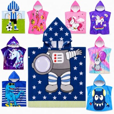 Archival Kids Hooded Towel Poncho, Astronaut Space Microfibre Beach, Swimming and Bath Towel, Quick-Drying Lightweight Cover-Up, Ages 2–8 Years, 60 x 120 cm Archival Kids Hooded Towel Poncho, Astronaut Space Microfibre Beach, Swimming and Bath Towel, Quick-Drying Lightweight Cover-Up, Ages 2–8 Years, 60 x 120 cm