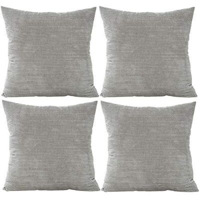 JOTOM Solid Color Corduroy Waist Throw Pillow Case Corn Kernels Soft Cushion Cover for Home Decorative Couch Sofa,45x45cm,Set of 4(Corn Kernels Grey) JOTOM Solid Color Corduroy Waist Throw Pillow Case Corn Kernels Soft Cushion Cover for Home Decorative Couch Sofa,45x45cm,Set of 4(Corn Kernels Grey)