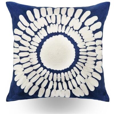 Hodeco Embroidery Throw Pillow Covers Navy Blue 18x18 Decorative Floor Pillows Cover 100% Cotton Cushion Cover Throw Pillow Case for Couch Dark Blue Sunflower Embroidered Pillow 45x45cm, 1 Piece Hodeco Embroidery Throw Pillow Covers Navy Blue 18x18 Decorative Floor Pillows Cover 100% Cotton Cushion Cover Throw Pillow Case for Couch Dark Blue Sunflower Embroidered Pillow 45x45cm, 1 Piece