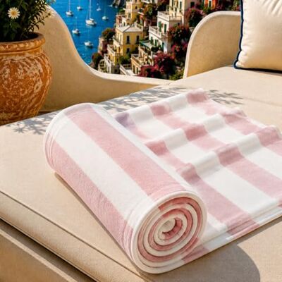 PETTI Artigiani Italiani Microfibre Beach Towel, Beach or Pool Towel, Beach Towel, Large 90 x 180 cm, Light Powder White Stripes PETTI Artigiani Italiani Microfibre Beach Towel, Beach or Pool Towel, Beach Towel, Large 90 x 180 cm, Light Powder White Stripes