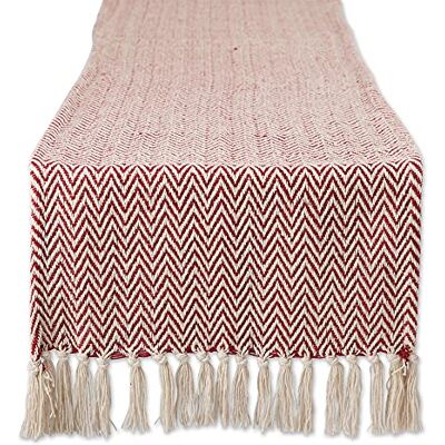 DII Woven Basic Tabletop Collection, Chevron Table Runner, 15x72, Barn Red DII Woven Basic Tabletop Collection, Chevron Table Runner, 15x72, Barn Red