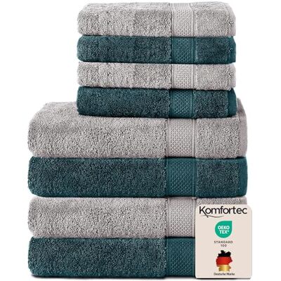 Komfortec Bath Towel Set - Anthracite Gray - 8 pcs Komfortec Bath Towel Set - Anthracite Gray - 8 pcs