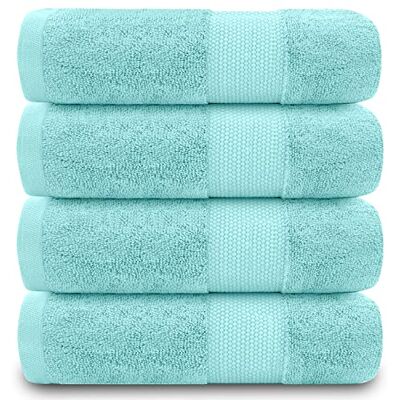 GC GAVENO CAVAILIA Fade Resistant Bathroom Towels Set, 700 GSM Premium Quality Extra Absorbent 100% Cotton Bath Towel, Turquoise, 4PK Hand Towel, 555391 GC GAVENO CAVAILIA Fade Resistant Bathroom Towels Set, 700 GSM Premium Quality Extra Absorbent 100% Cotton Bath Towel, Turquoise, 4PK Hand Towel, 555391