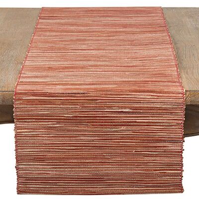 SARO LIFESTYLE 217.RU1454B Melaya Collection Shimmering Woven Nubby Water Hyacinth Table Runner, 14" x 54", Rust SARO LIFESTYLE 217.RU1454B Melaya Collection Shimmering Woven Nubby Water Hyacinth Table Runner, 14" x 54", Rust